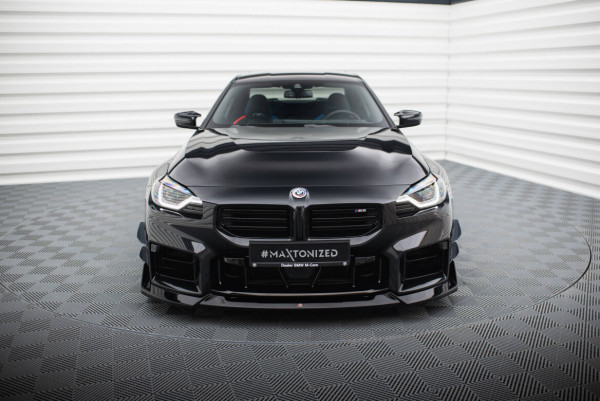 Cup Spoilerlippe Front Ansatz V.5 für BMW M2 G87 schwarz Hochglanz
