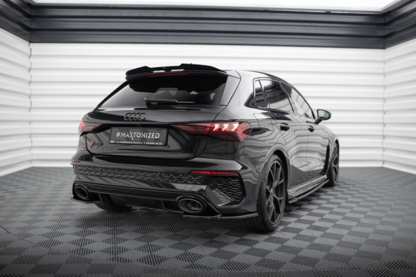 Street+ Heck Ansatz Flaps V.1 passend für Audi RS3 Sportback 8Y schwarz Hochglanz