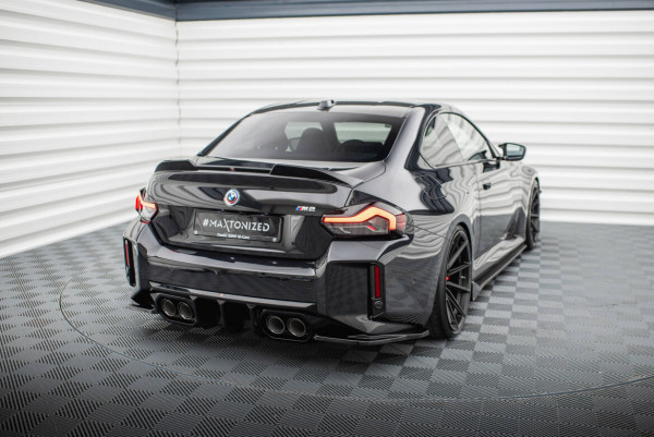 Heck Ansatz Flaps Diffusor V.5 für BMW M2 G87 schwarz Hochglanz