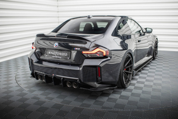 Heck Ansatz Flaps Diffusor V.3 für BMW M2 G87 schwarz Hochglanz