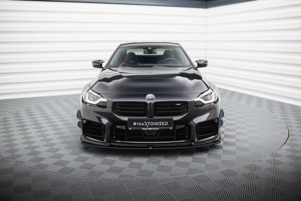 Cup Spoilerlippe Front Ansatz V.4 für BMW M2 G87 schwarz Hochglanz