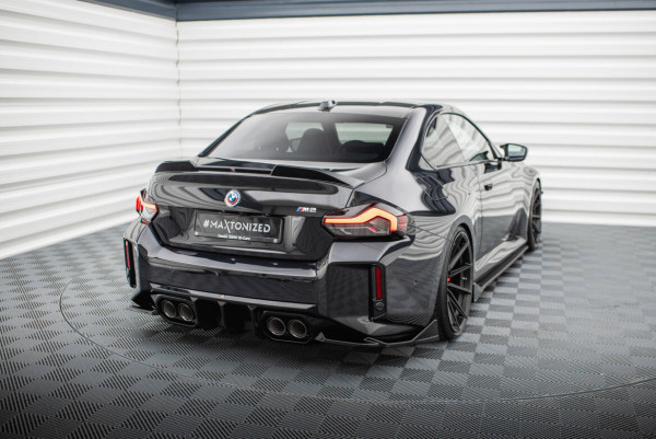Heck Ansatz Flaps Diffusor V.6 für BMW M2 G87 schwarz Hochglanz