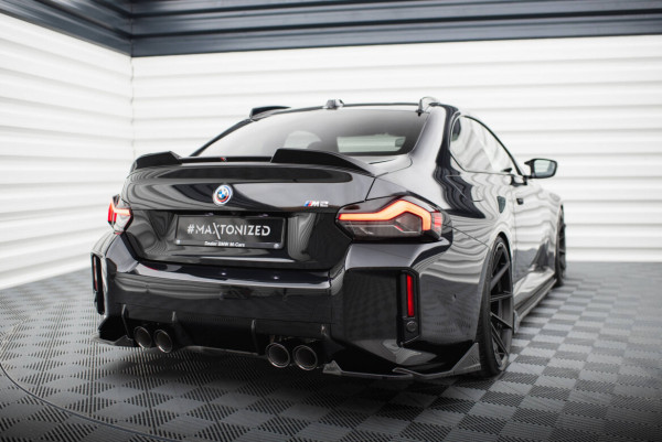 Heck Ansatz Flaps Diffusor V.2 für BMW M2 G87 schwarz Hochglanz