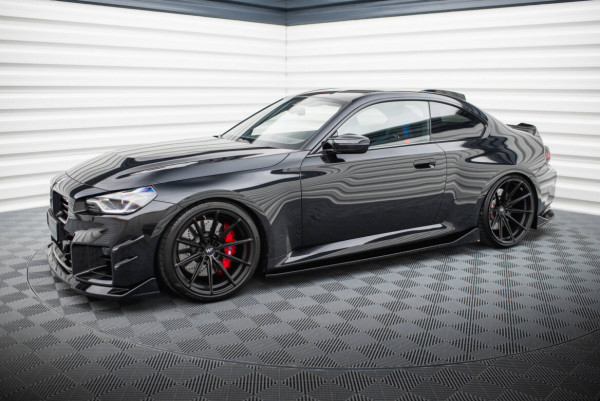 Seitenschweller Ansatz Cup Leisten V.4 für BMW M2 G87 schwarz Hochglanz